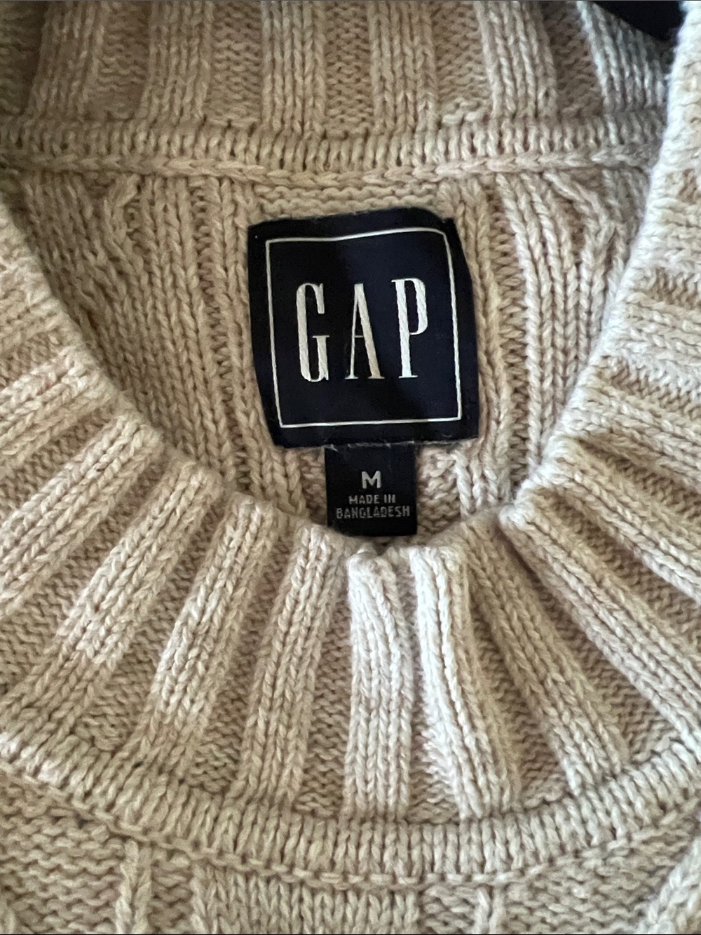 GAP Cream Cable-Knit Crewneck Sweater - Picture 2 of 2